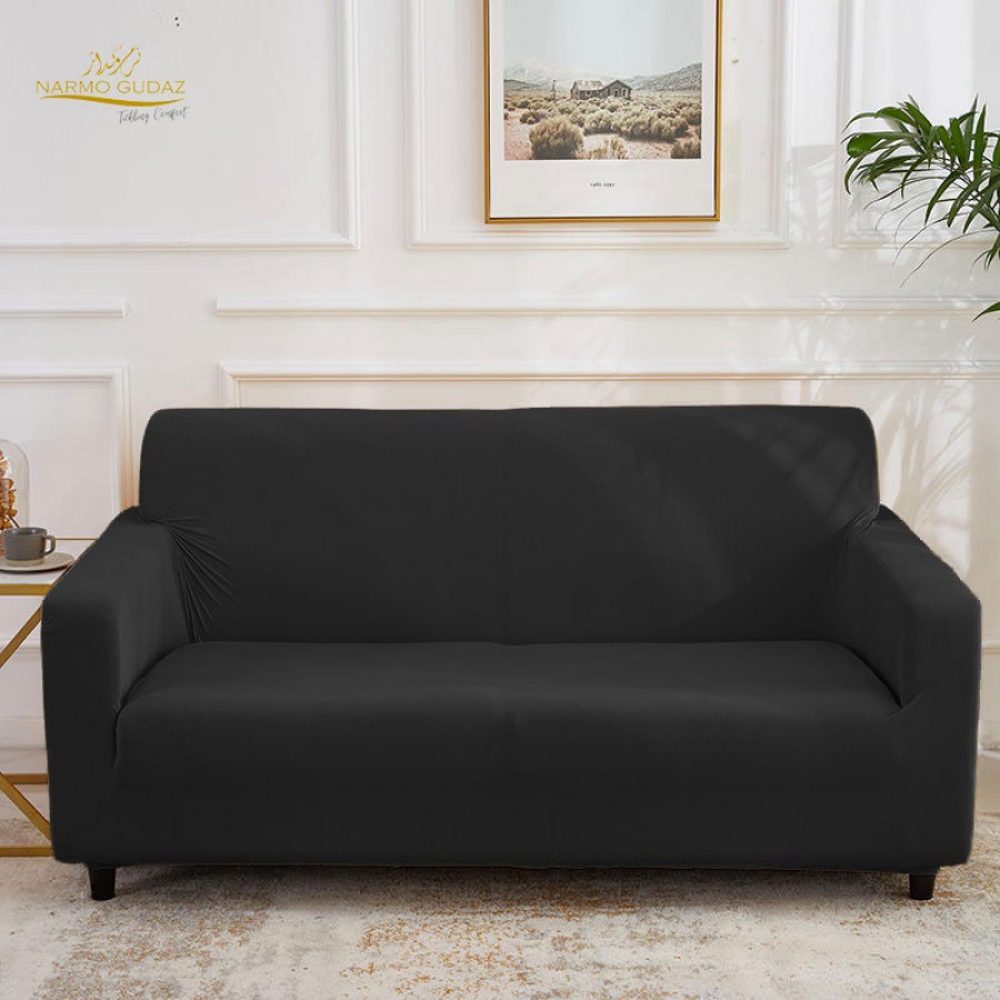 black Jersey Fitted Sofa Cover Set | Comfortable Couch Cover | 3 Seater | 2 Seater | 1 Seater | 5,6 & 7 Seater Sets | Narmo Gudaz	